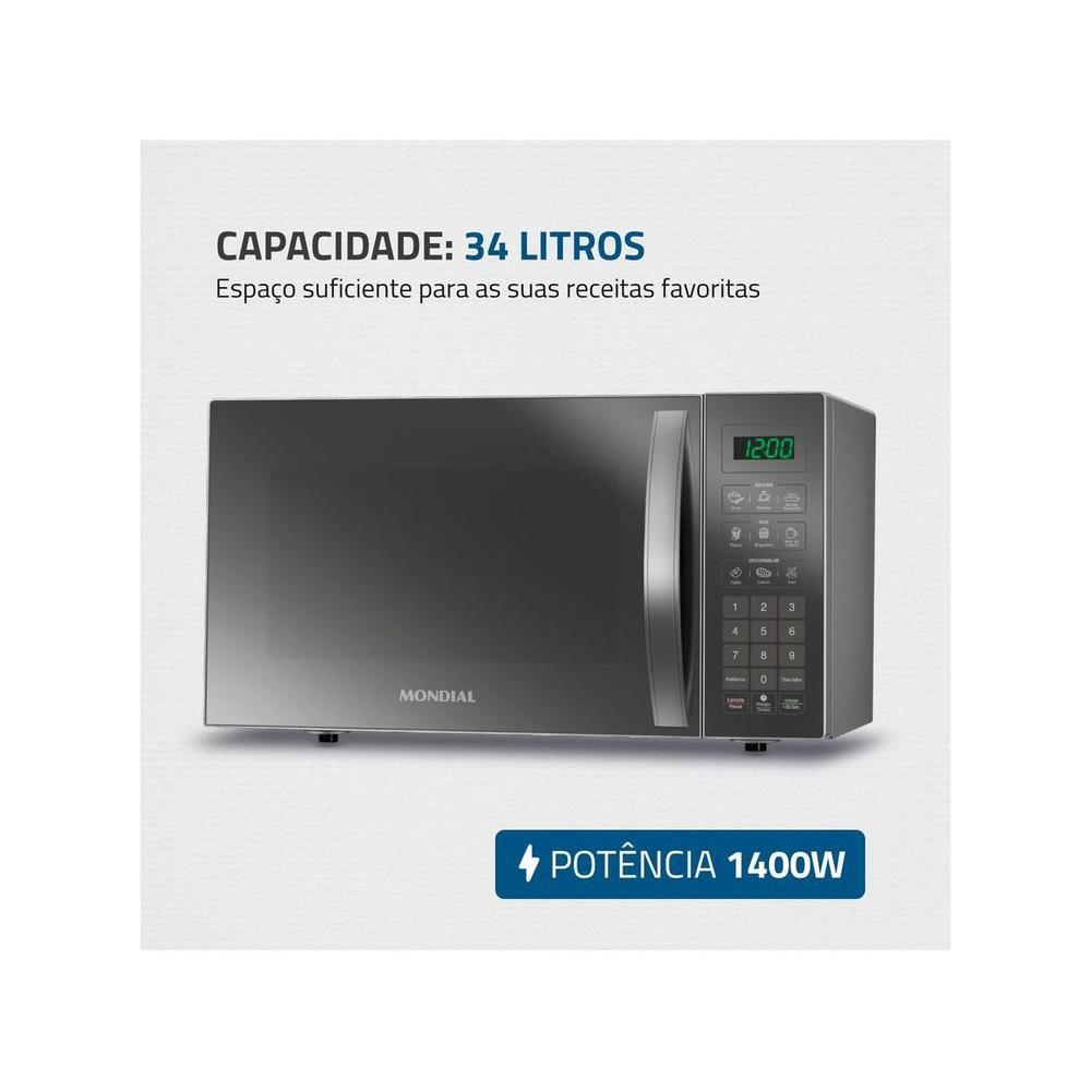 Micro-ondas Mondial 34L Espelhado — imagem 2 de 2