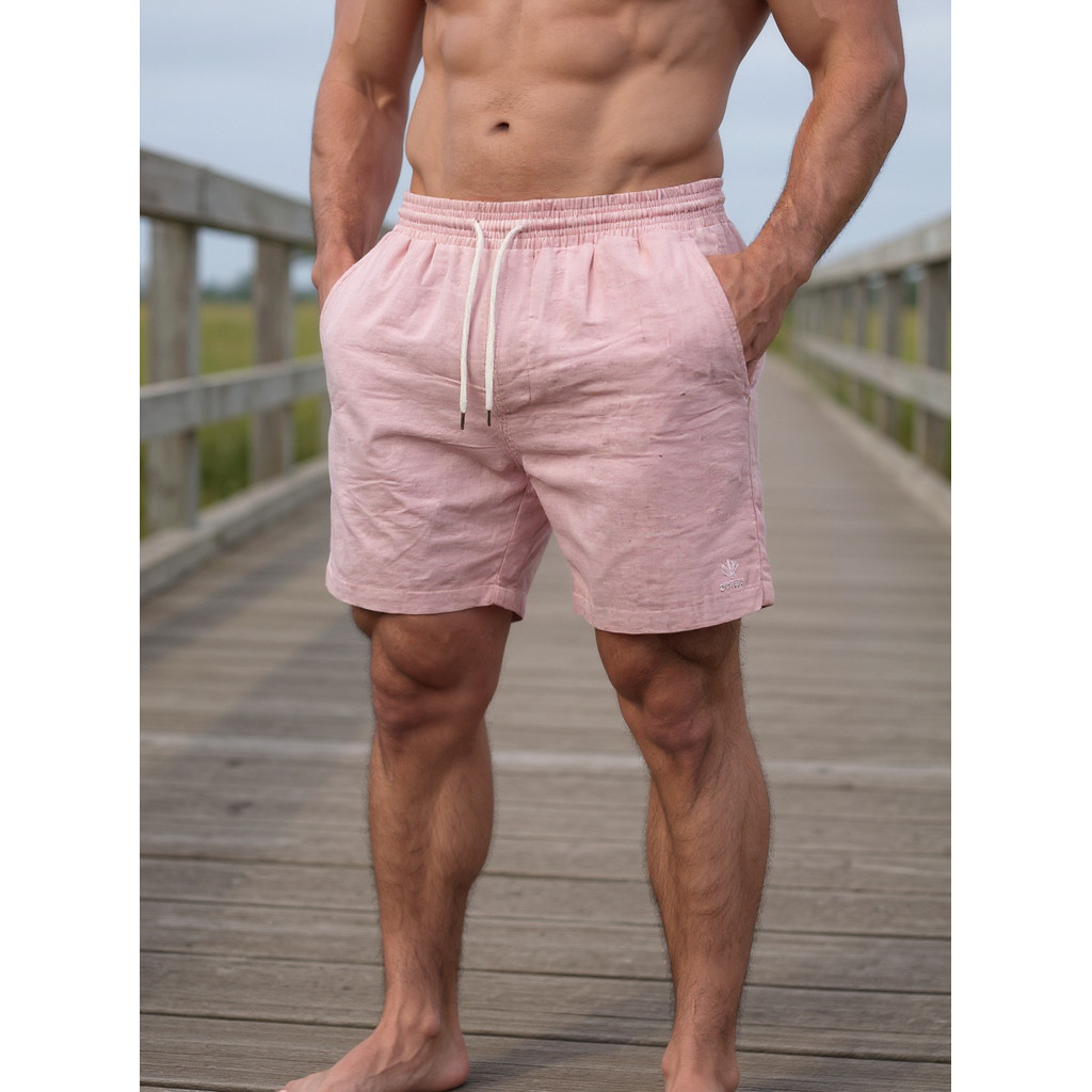 Kit 2 Bermudas Masculinas Linho Elastano Praiana Confortável Verão — bella_home_lar