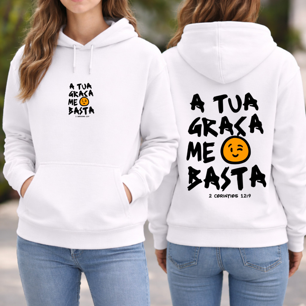 Moletom Canguru Flanelado Unissex Estampado Cristão Inverno Confortável Capuz Bolso