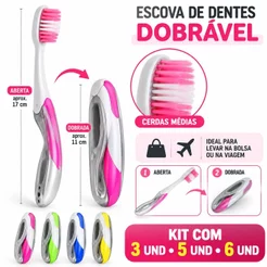 Kits Escova De Dentes Compacta Viagem Trabalho Cerdas Médias – DOBRÁVEL