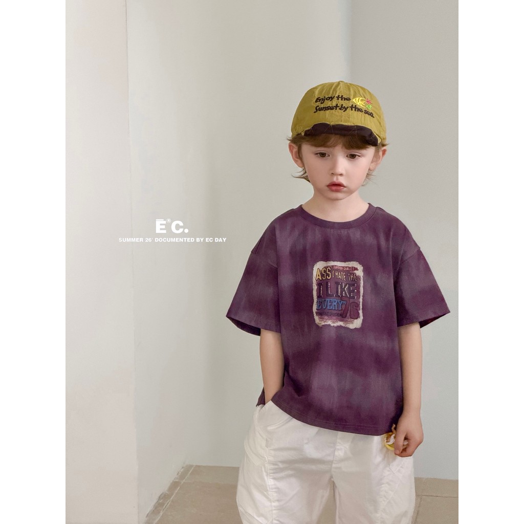 Erfeifan EC Street Wear menino bebê crianças roupas de verão Casual versão coreana Design nova camiseta de algodão puro 
