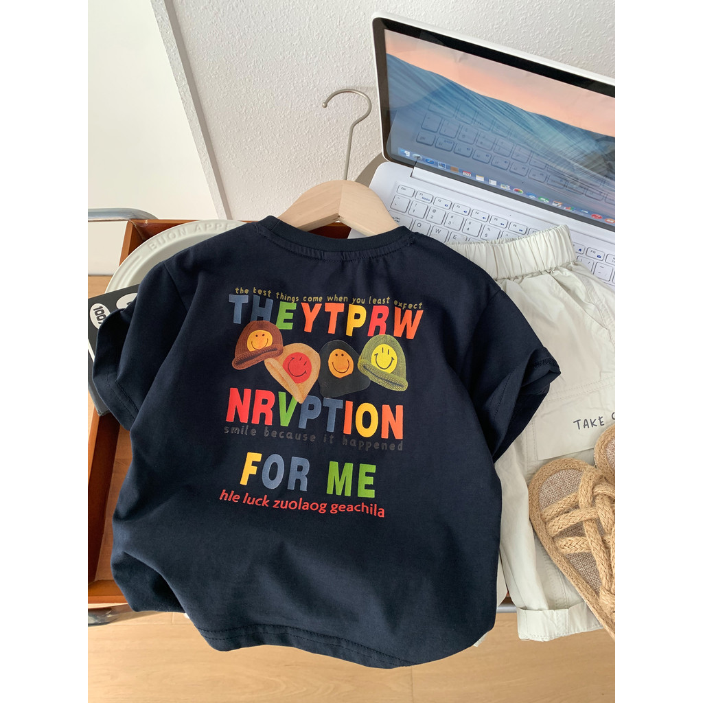 Meninos verão versão coreana puro algodão de manga curta camiseta crianças 2026 novo estilo fino dos desenhos animados e