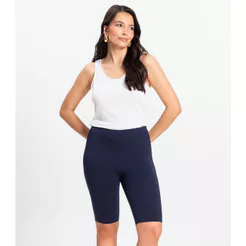Bermuda Ciclista Feminina em Cotton Pesado Rovitex Azul