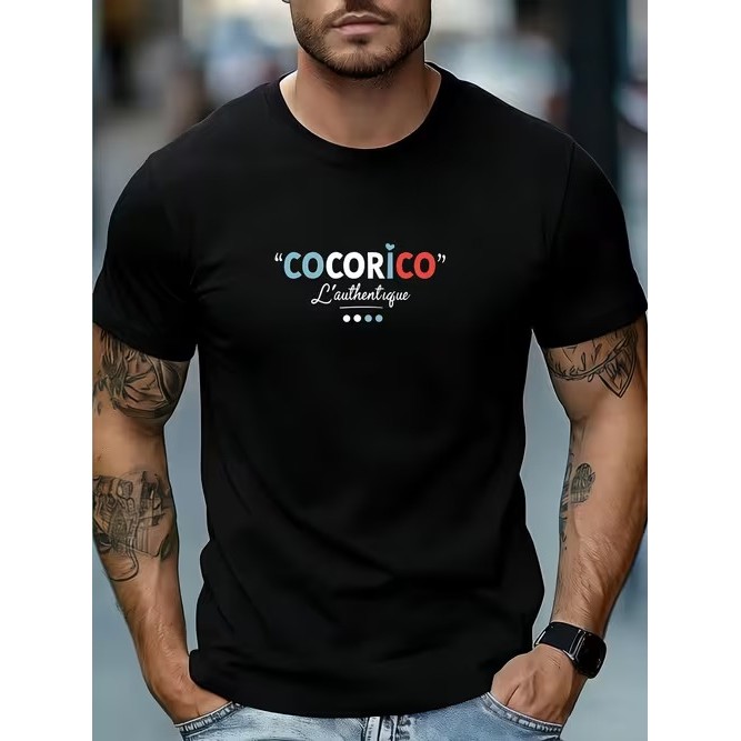 Camiseta Masculina Manga Curta Estampada Cocorico Confortável Moderna Premium Elegante Estilosa Casual Moda Tendência