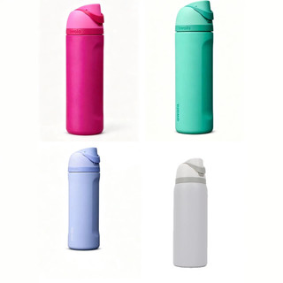 Novo produto pronto estoque owala novo estilo cor sólida copo térmico de aço inoxidável duplo canudo copo de água alça p
