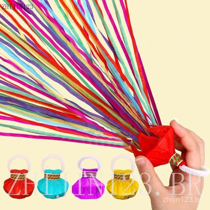    10 Peças de Confete Colorido Fogos de Artifício para Brincar com Serpentinas Biscoitos de Papel Fitas Mágicas Festa d