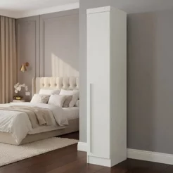Guarda-Roupa Modulado 1 Porta Infinity Branco Branco Line