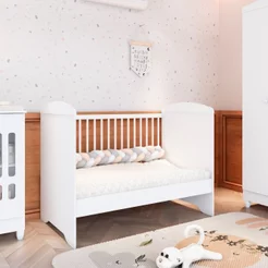 Berço Americano 3 em 1 Mini Cama Mini Sofá Eloá MDF Branco
