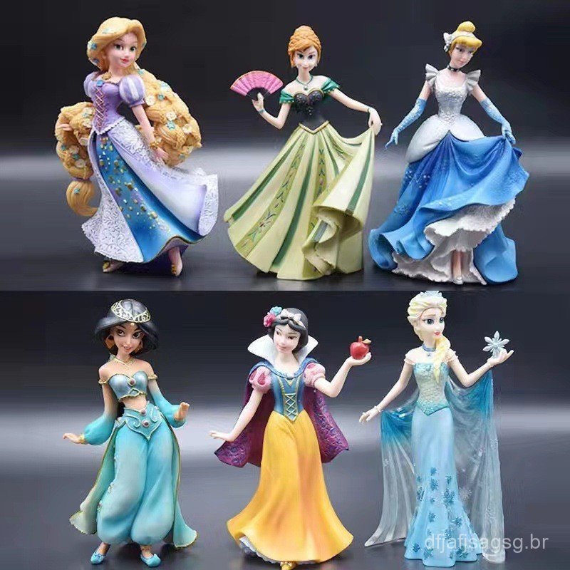 1 unidade, 16-20 cm, figura de personagem de anime, incluindo Elsa, Anna, Branca de Neve, Rapunzel, Cinderela, Jasmine e