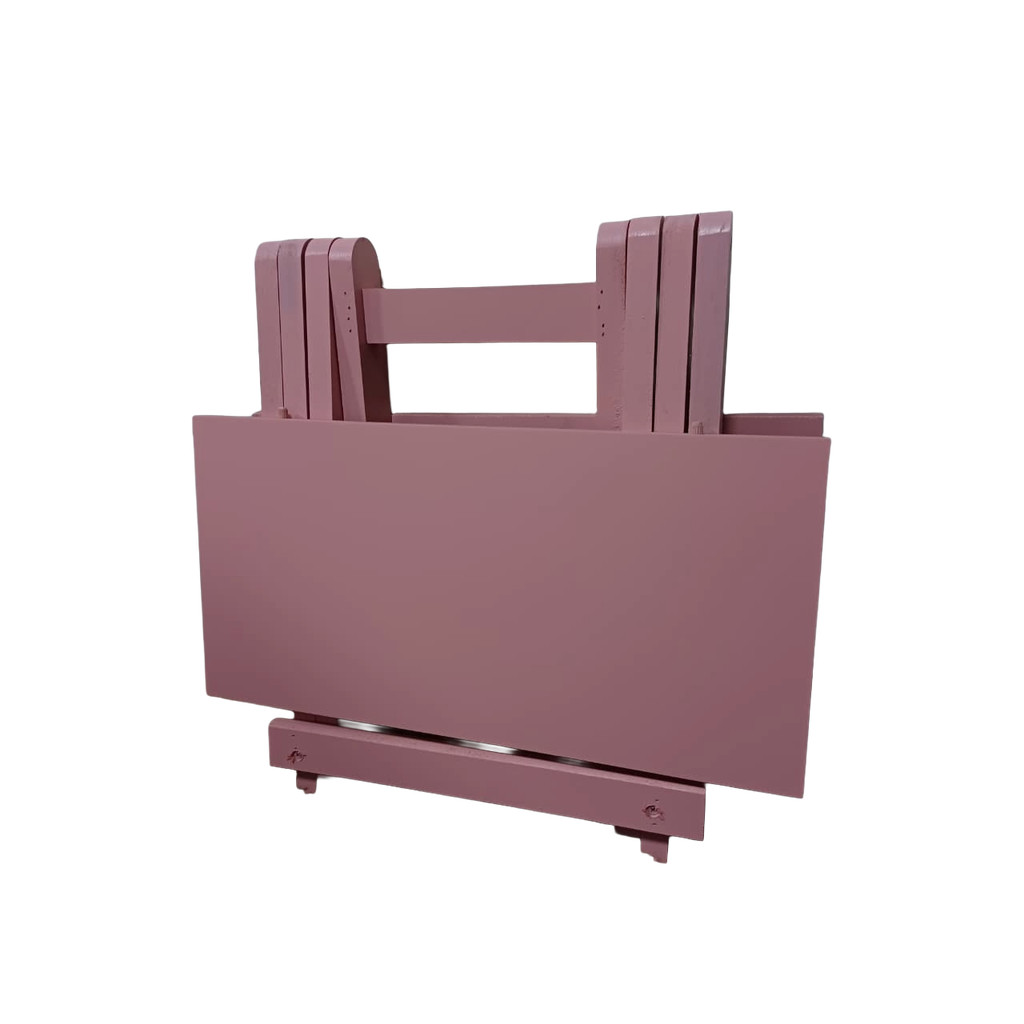 Mesa Dobravel Infantil Criança Atividades 45x45 Rosa Menina