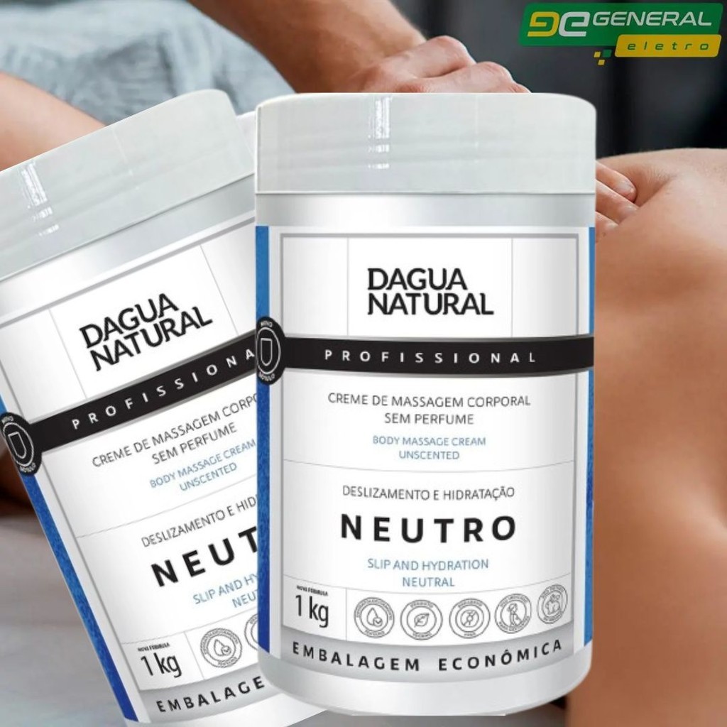 Detalhes do Creme de Massagem Natural NEUTRO 1KG Dagua Natural - 1 UNIDADE