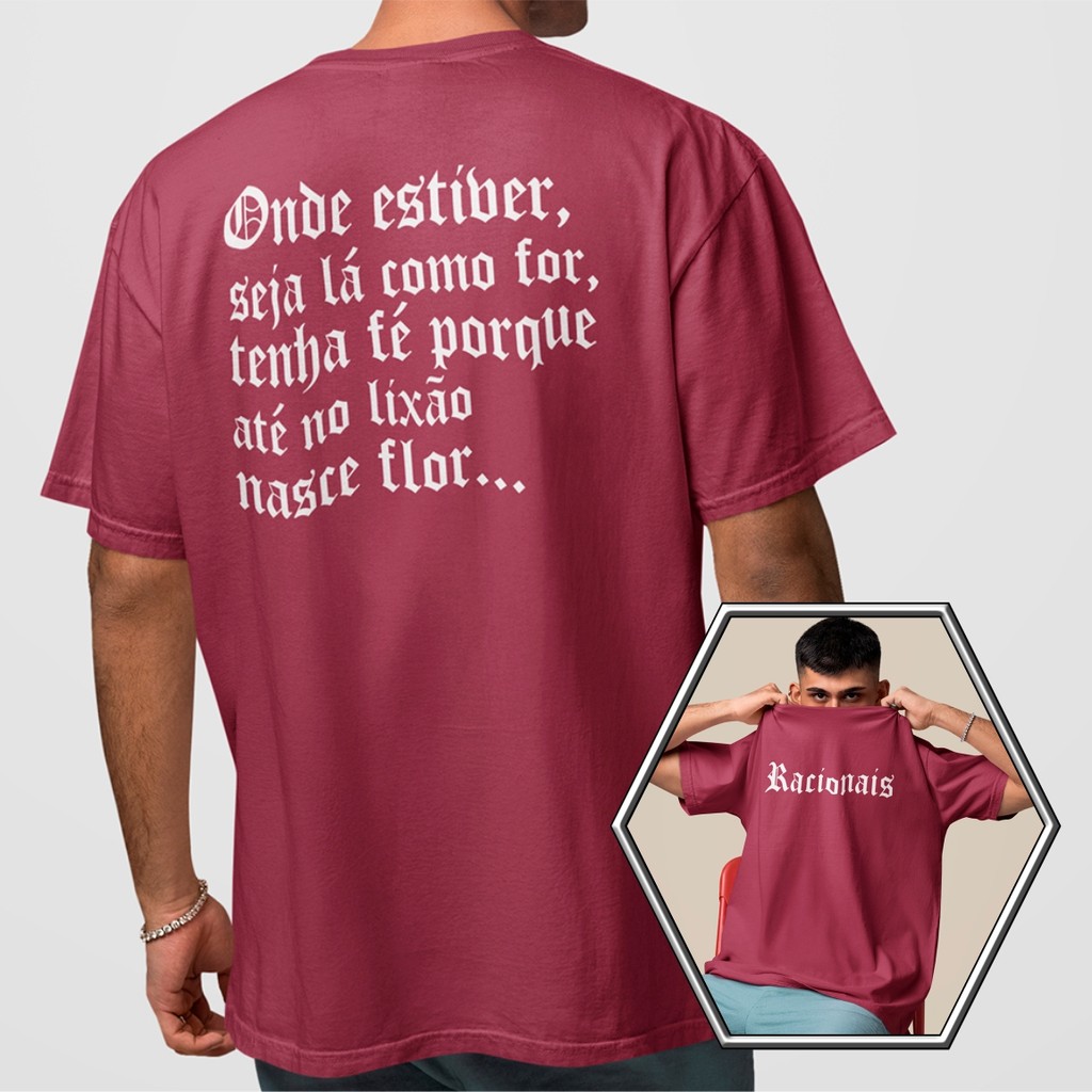 Camiseta Racionais MC's Musica Frase Tenha Fé No Lixão Nasce Flor Camisa HipHop Rap Blusa Street