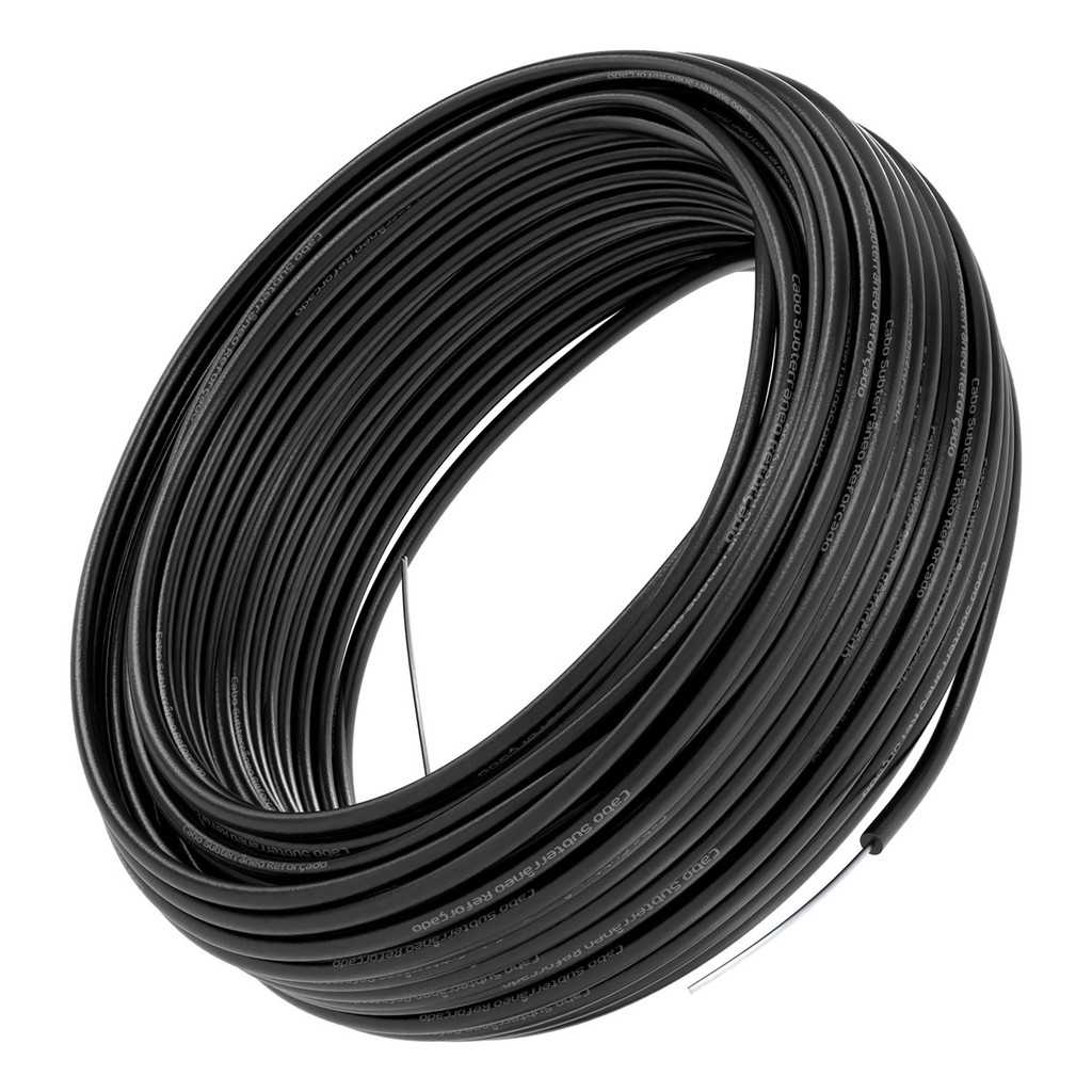 50m Cabo Alta Isolação 2.10mm para Cerca Elétrica Alta Isolação Durável Proteção UV Reforçado Preto