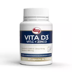 Vita D3 + Vit C + Zinco - 60 Cápsulas - Vitafor
