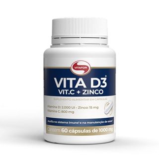 Vita D3 + Vit C + Zinco - 60 Cápsulas - Vitafor em Oferta na Shopee