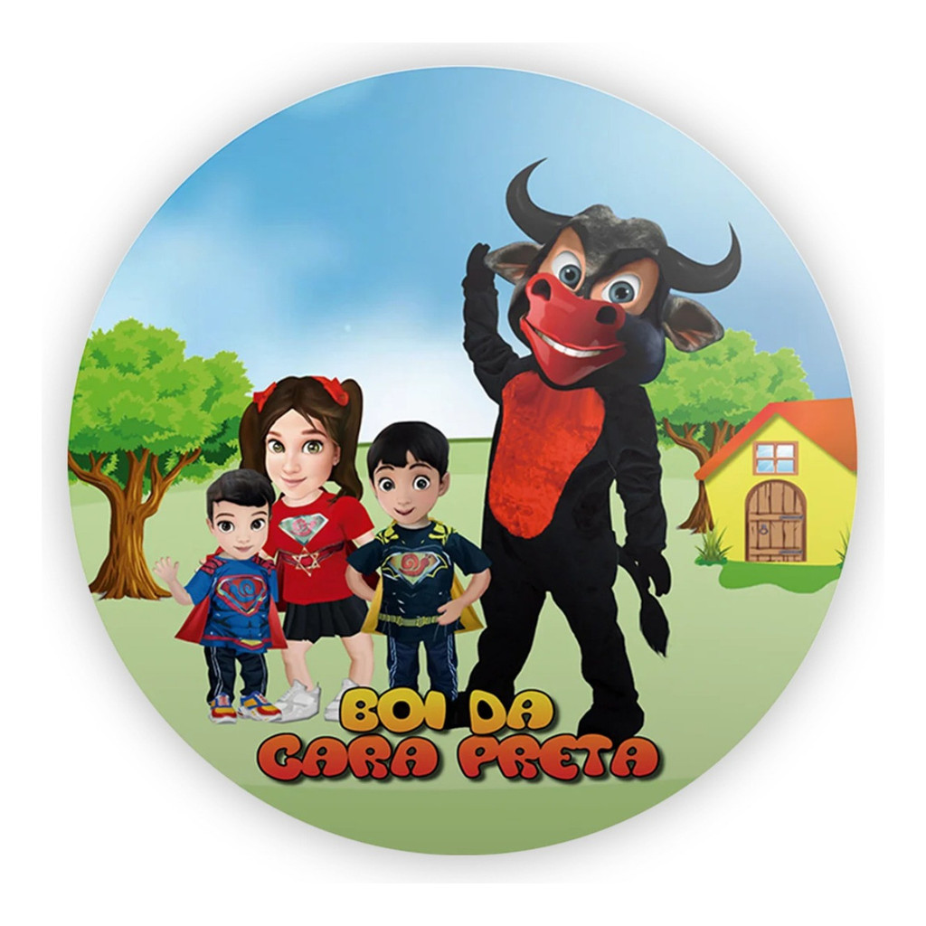 Capa Para Mini Painel Festa Boi Cara Preta Decoração Sertaneja Colorida Divertida