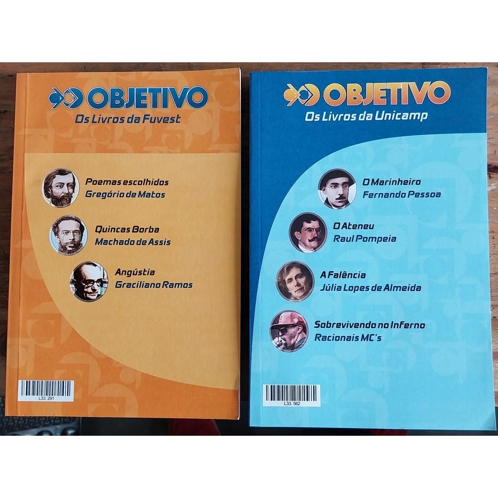 LIVRO, KIT(2), VESTIBULAR, OBJETIVO, 1. LIVROS FUVEST, 2. LIVROS UNICAMP