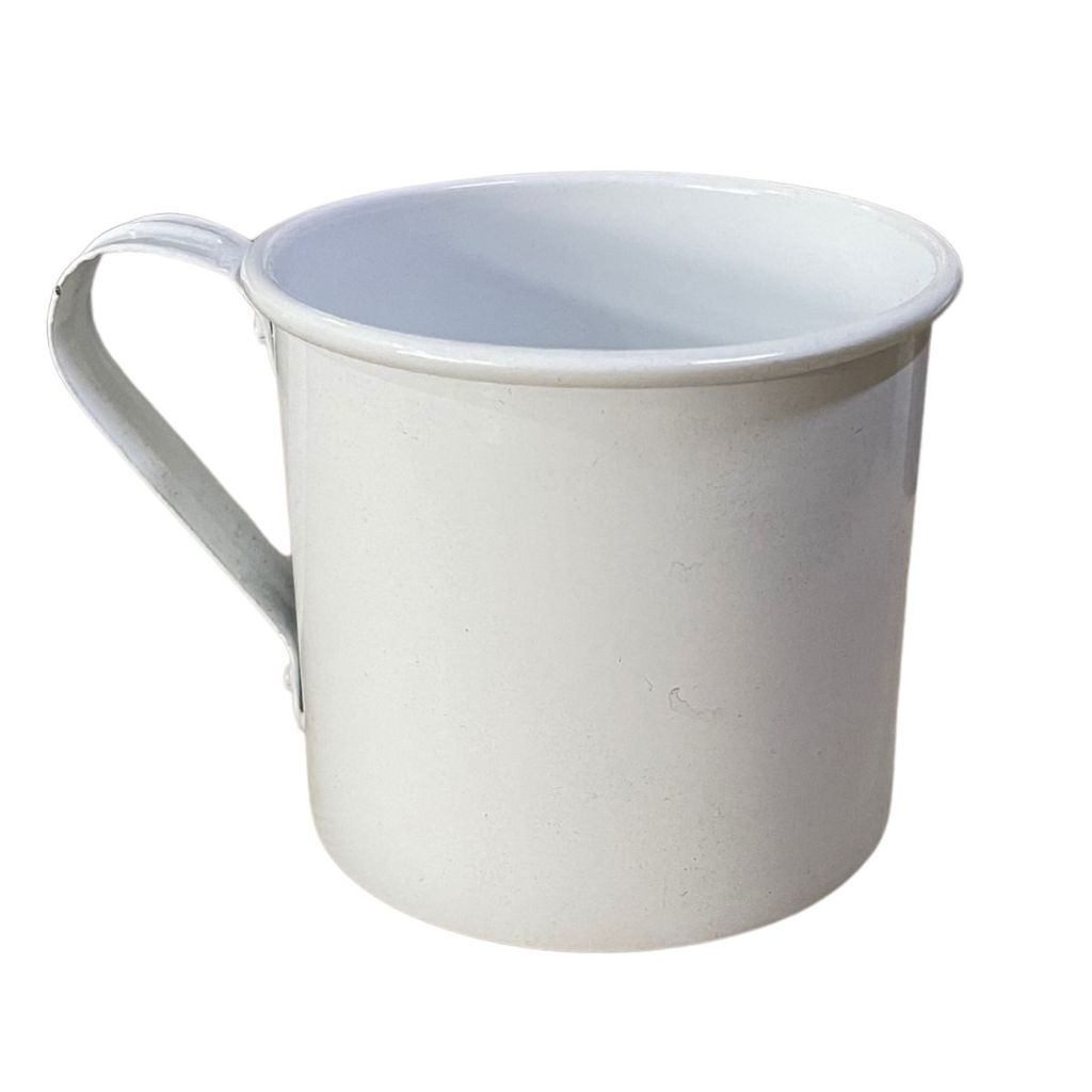 Caneca De Ágata Branca N°06 Esmaltada Unidade Umbanda e Candomblé