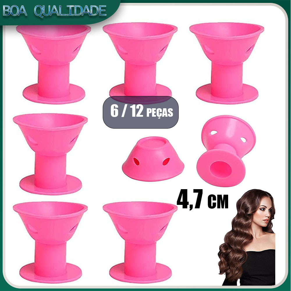 Conjunto de 6/12 modeladores mágicos, modeladores de silicone para cachos naturais(47mm)