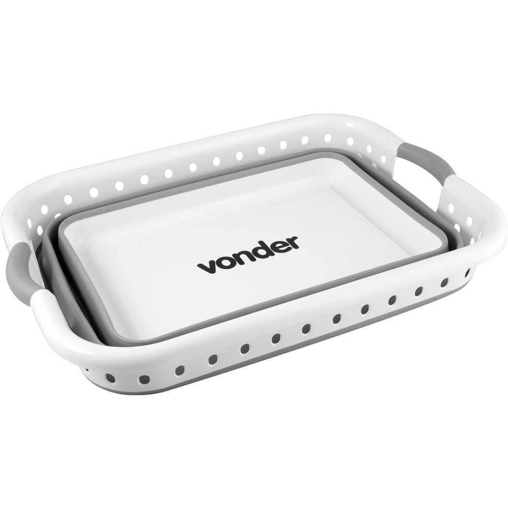 Cesto Organizador Retrátil Dobrável Para Roupas 39L Vonder em Oferta na Shopee