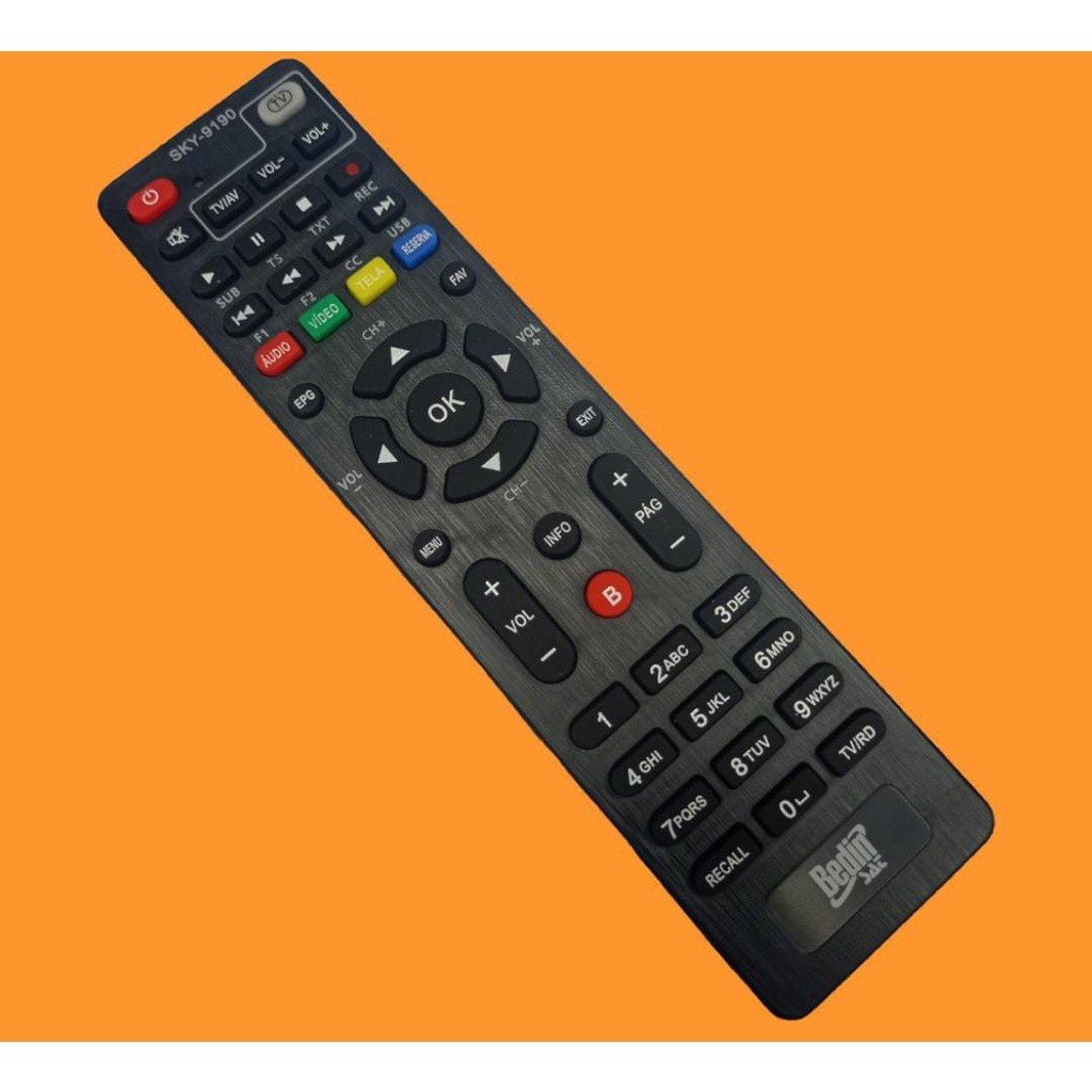 Kit com 2 Controle Remoto Para Bedinsat Bs9900 Bs9900s - detalhe