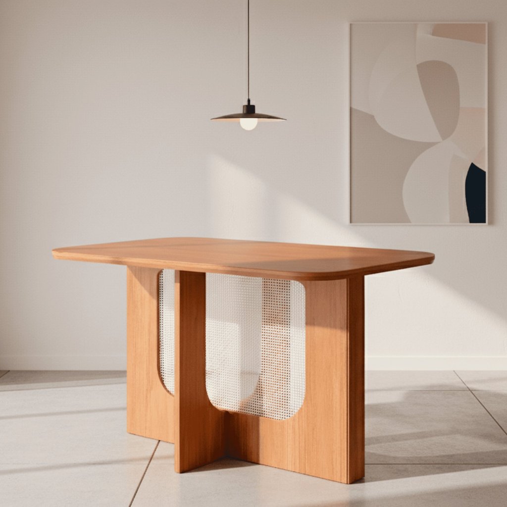 Mesa para Sala de Jantar Louise 130cm sem Vidro Marrom/Cinamomo