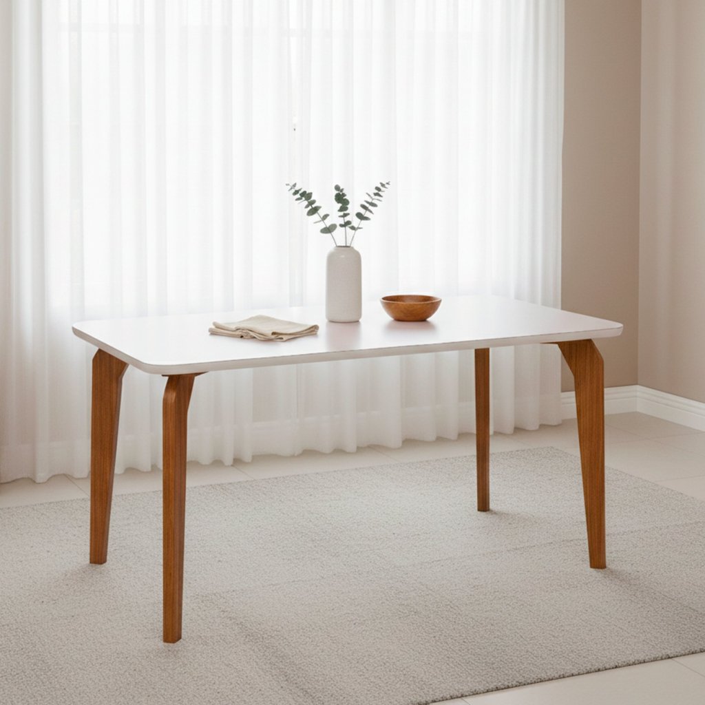 Mesa para Sala de Jantar 160cm com Vidro Papaia em Oferta na Shopee