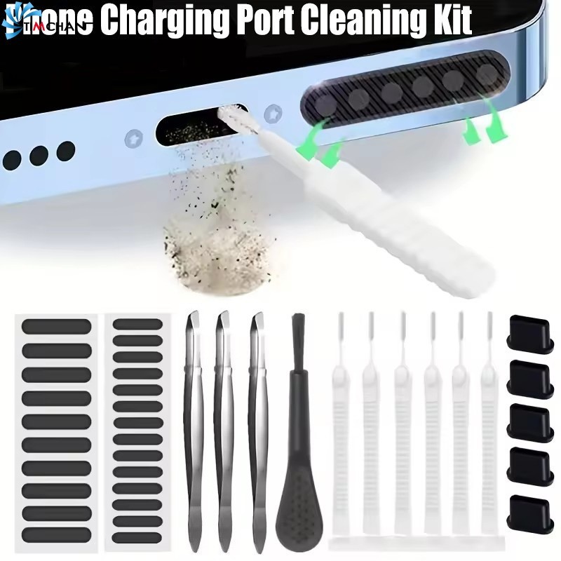 1/2/3Set Limpador De Porta De Carregador De Telefone Universal-Ferramenta De Limpeza De Teclado De Computador-Kit Carreg