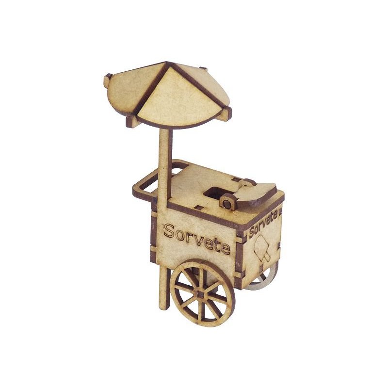 Miniatura Carrinho de Sorvete em MDF Woodplan M1043