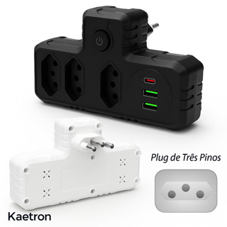 Conector De Extensão Portátil 3 Universal Plug Carregador Rápido 2 Usb 1 Tipe-C 3 Tomadas Transformador Conversor Tomada em Oferta na Shopee
