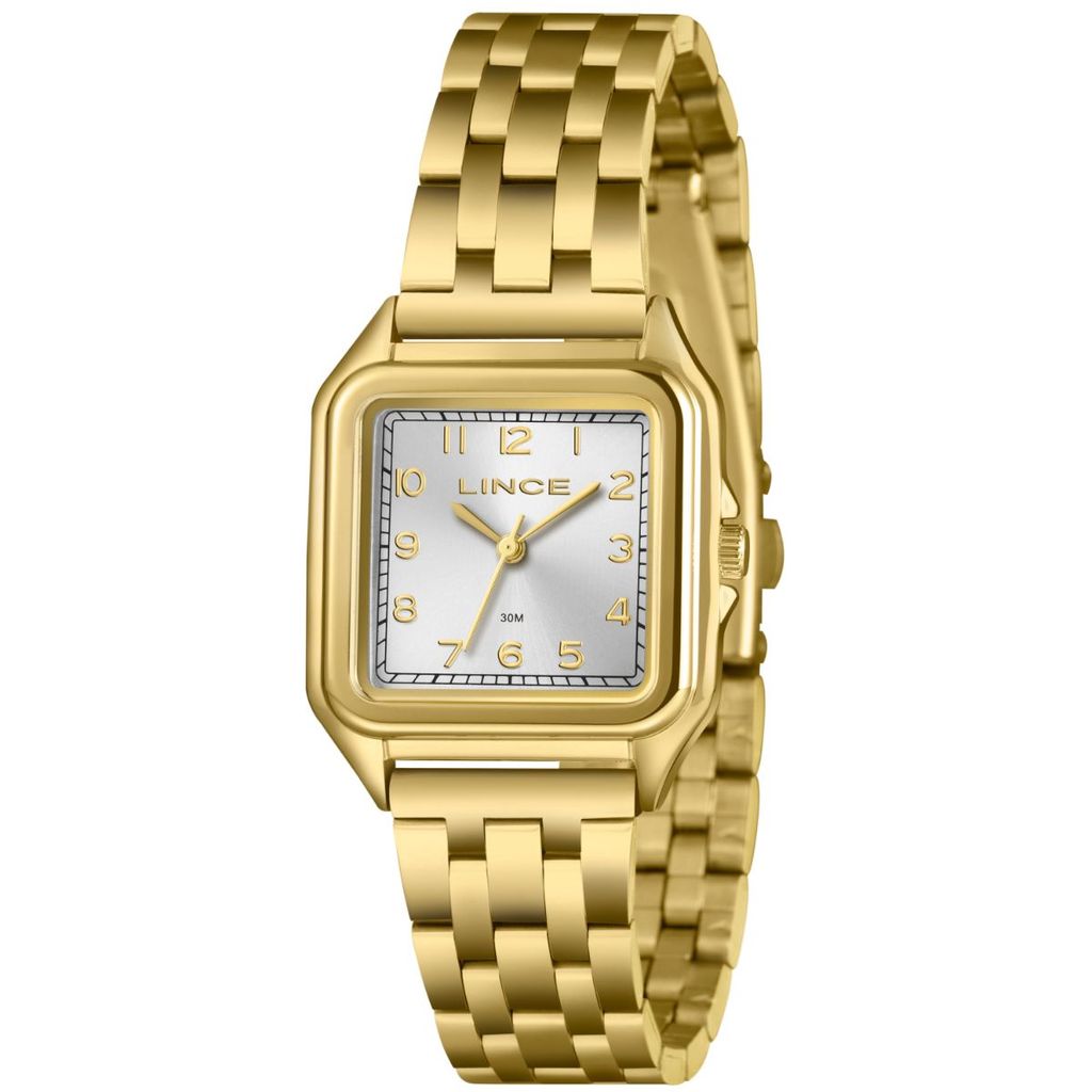 RELÓGIO LINCE FEMININO DOURADO QUADRADO LQGM046L30 S2KX