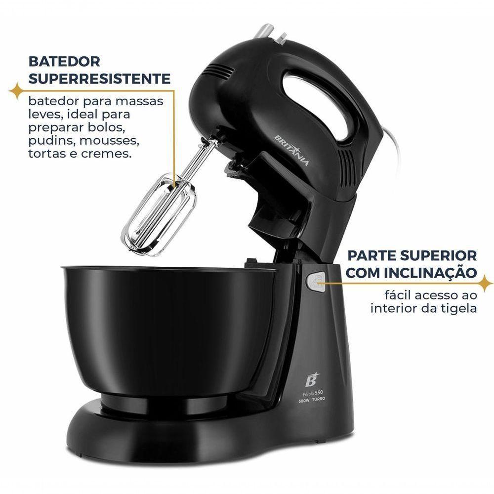 Batedeira Britânia Pérola 550 Turbo Tigela Para 4,3L 500W 220V · foto 2