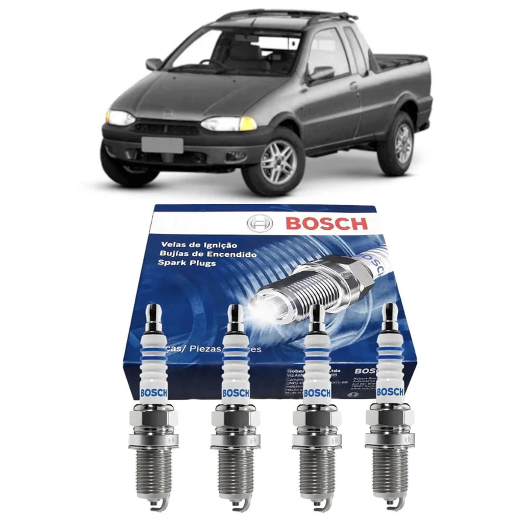Vela de Ignição Fiat Strada Working Trekking MPI 1.5 8V 1.6 16V 1997-2003 Bosch SP03 F000KE0P03 Super Plus Original 