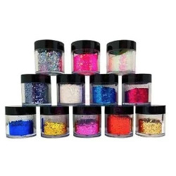 Pote de Glitter Flocado Importado - Cores Sortidas