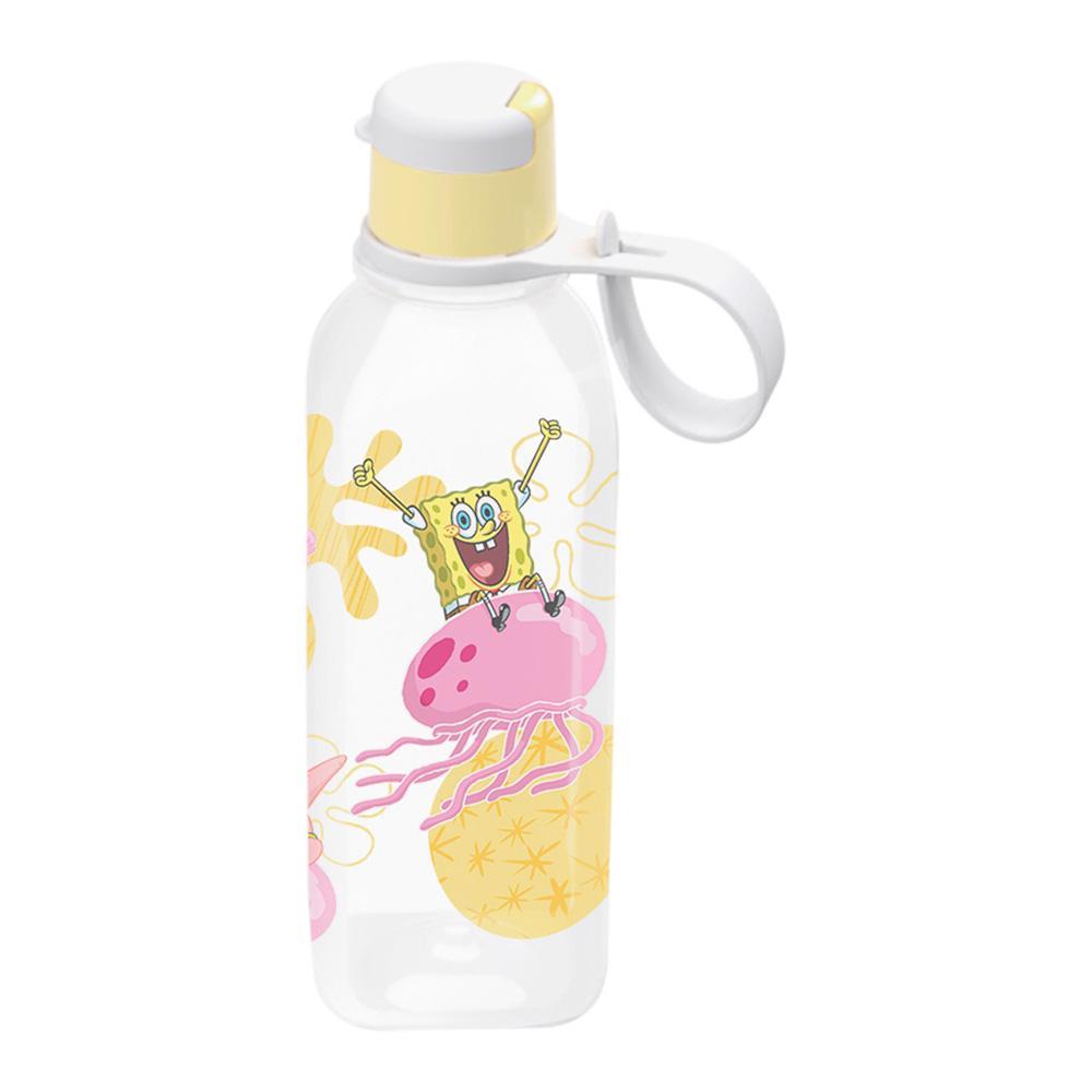 Garrafa Bob Esponja Quadrada Lancheira Passeio Plasútil