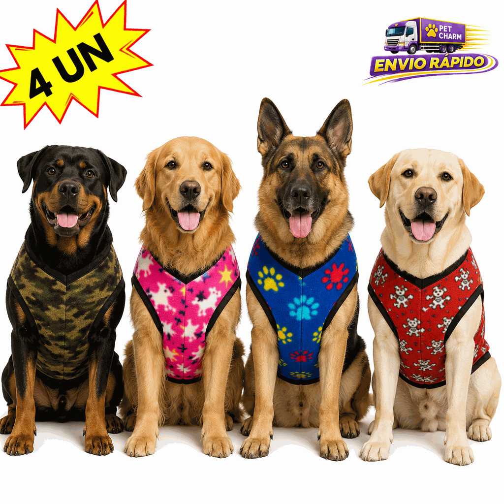 Kit 4 Roupinha N10 Para Cachorro Grande Porte Roupa Pet Frio
