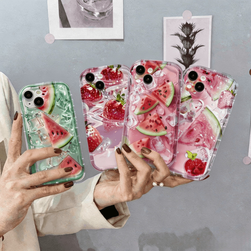 Capa Para Samsung Galaxy S26 Ultra S25 S24 Plus S26FE A17 A06 A07 A16 A56 M16 A36 A55 A15 Morango Verão Frutas Melancia 
