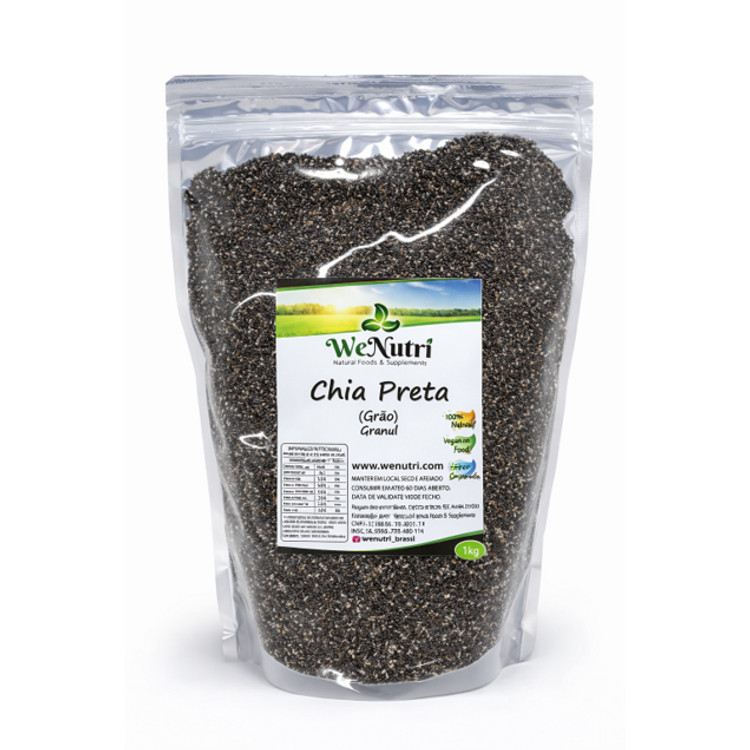 Semente De Chia Preta Premium 1 Kg Wenutri