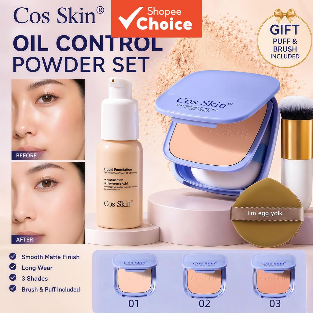 Conjunto Compacto De Corretivo E Base – Natural À Prova D'água , Leve , Hidratante , De Longa Duração , Controle De Oleo