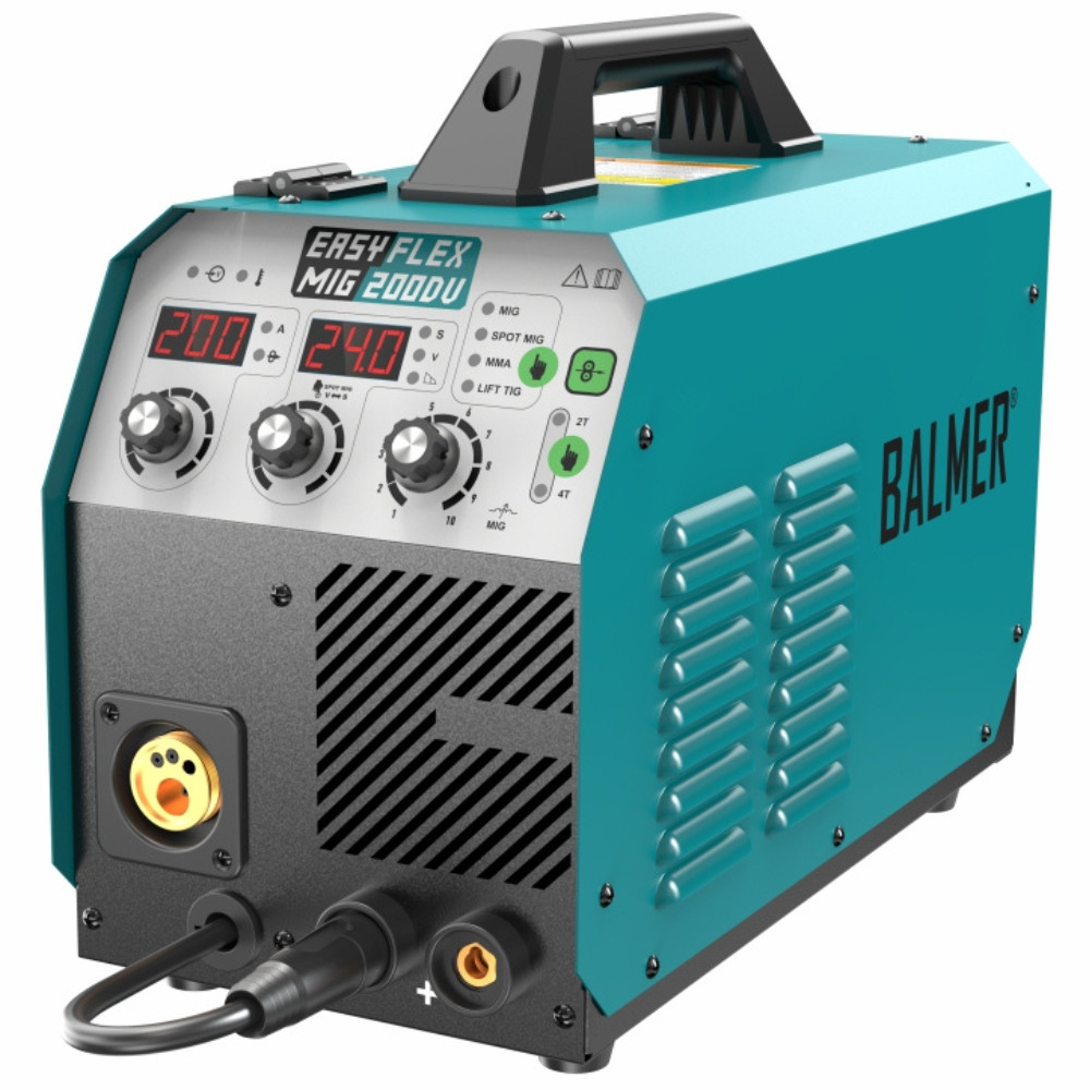 Máquina De Solda Easy Flex MIG 200 DV Multiprocesso Bivolt MIG MAG TIG Eletrodo 200A Tocha E Cabos
