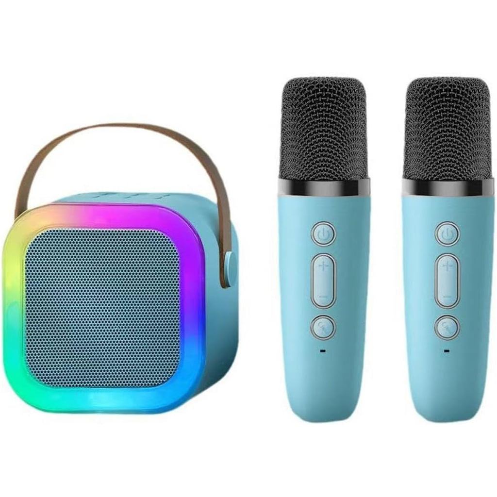 Caixa de som Bluetooth, pequena caixa de som com microfone sem fio e alto-falante integrado para cantar, adequada para c