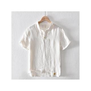 T26023 verão novo estilo estilo fino cor sólida curto camiseta masculina Casual respirável costura lapela camiseta de ma