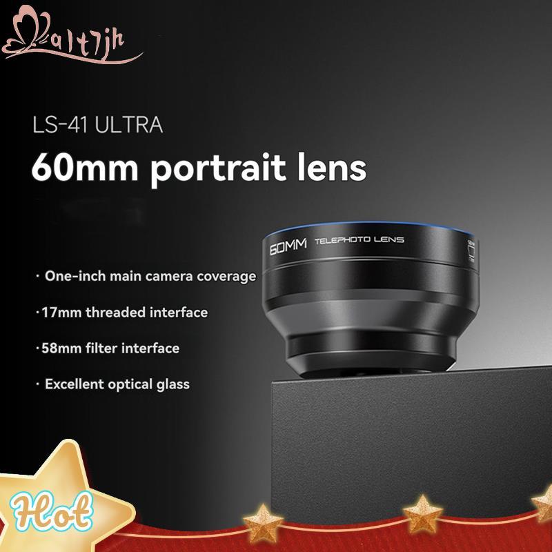 Lente Telefoto De Ampliação HD 60mm 1.7X Para Smartphone , Roscas De 17mm , Placa Traseira , Anel De Montagem De Interfa