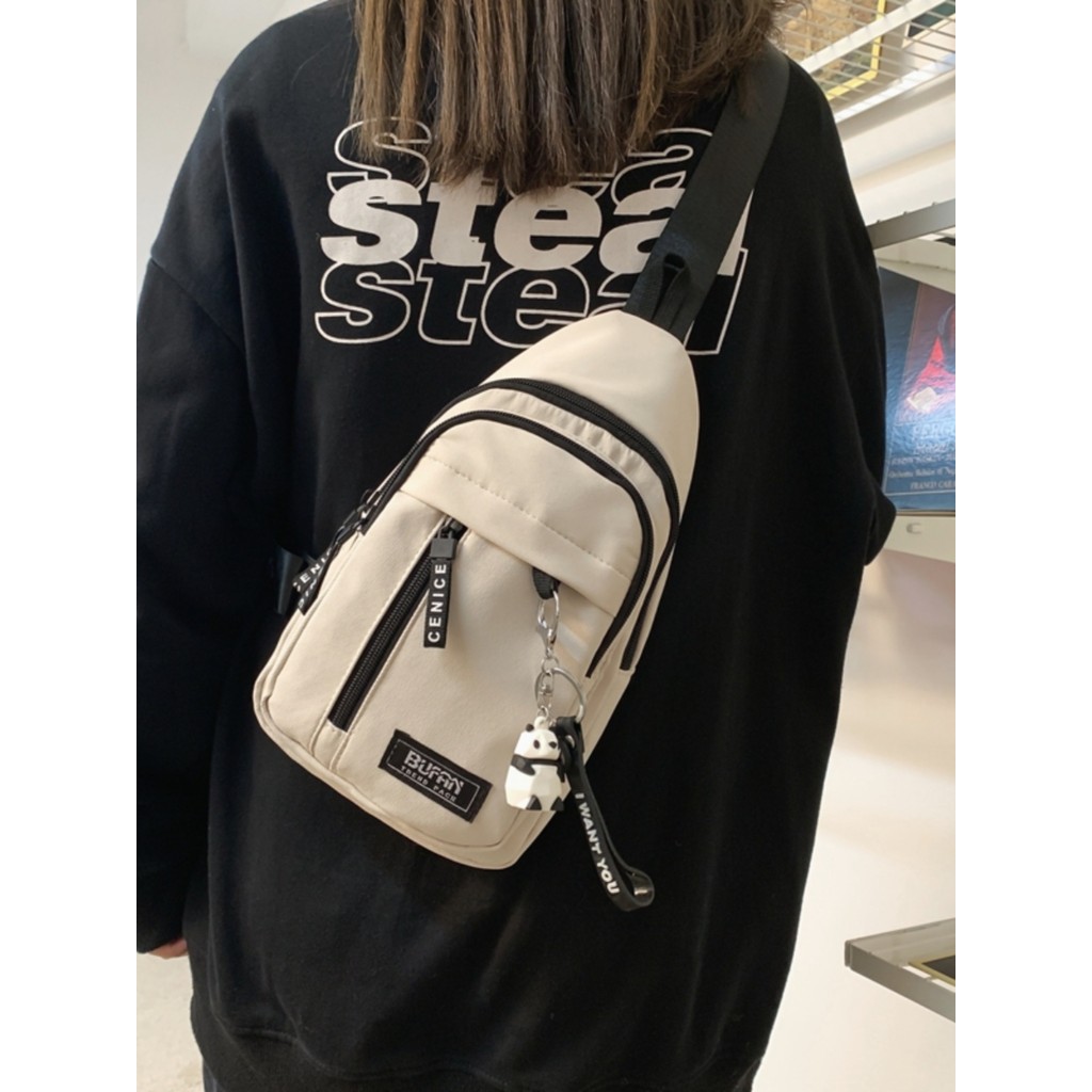 Bolsa de peito de lona leve unissex mensageiro bolsa pequena ciclismo viagem portátil pequena mochila esportes lazer est