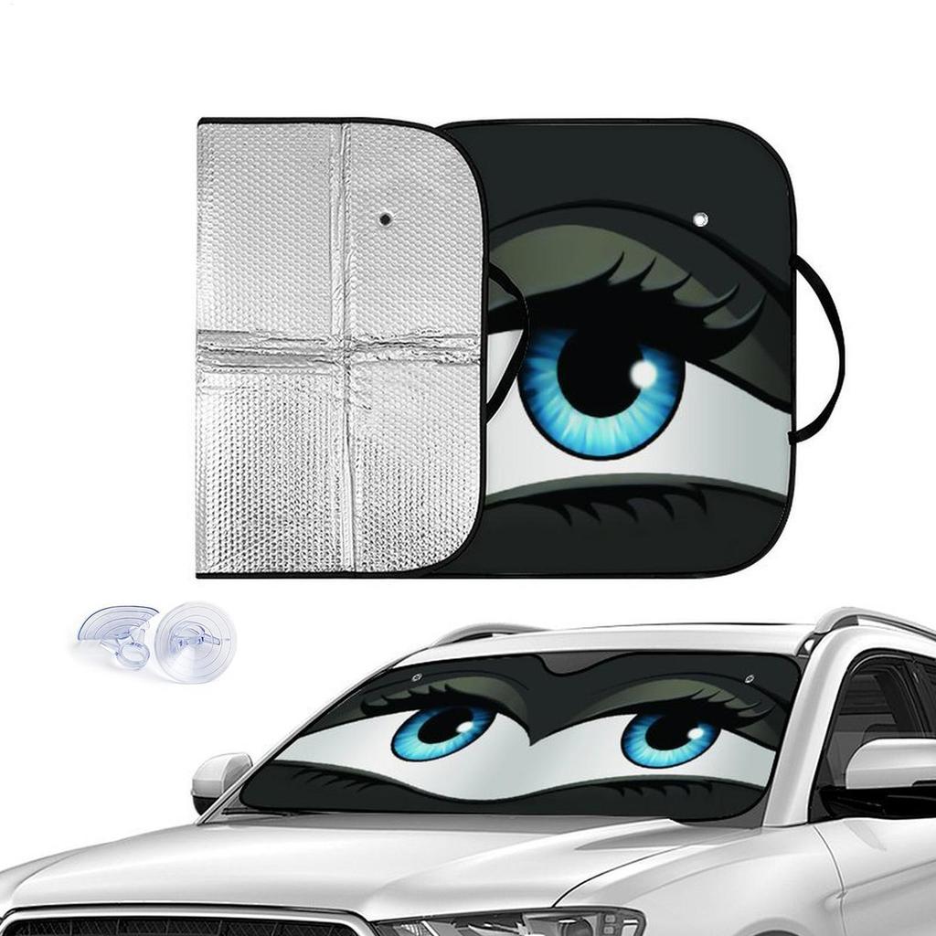 Desenhos Animados Diabo Olhos Dobrável Carro Pára-Brisa Protetor Com UV E Proteção Térmica Para Veículo Fácil De Instala