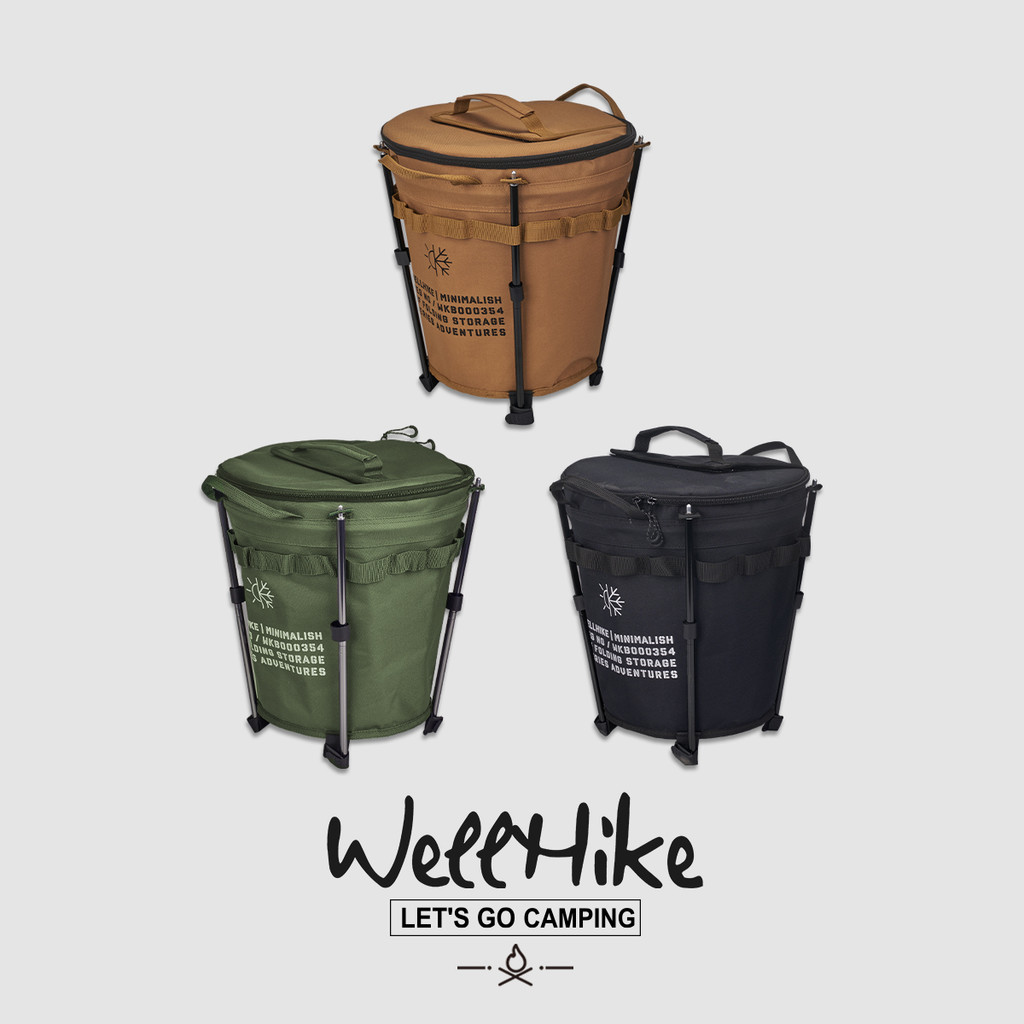 WELLHIKE balde de isolamento térmico dobrável tático ao ar livre grande capacidade selado isolamento térmico frio manten