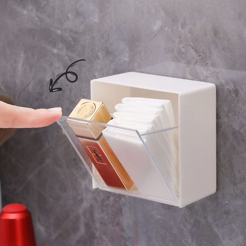 Porta Cotonete E Algodão De Parede Banheiro Com Adesivo