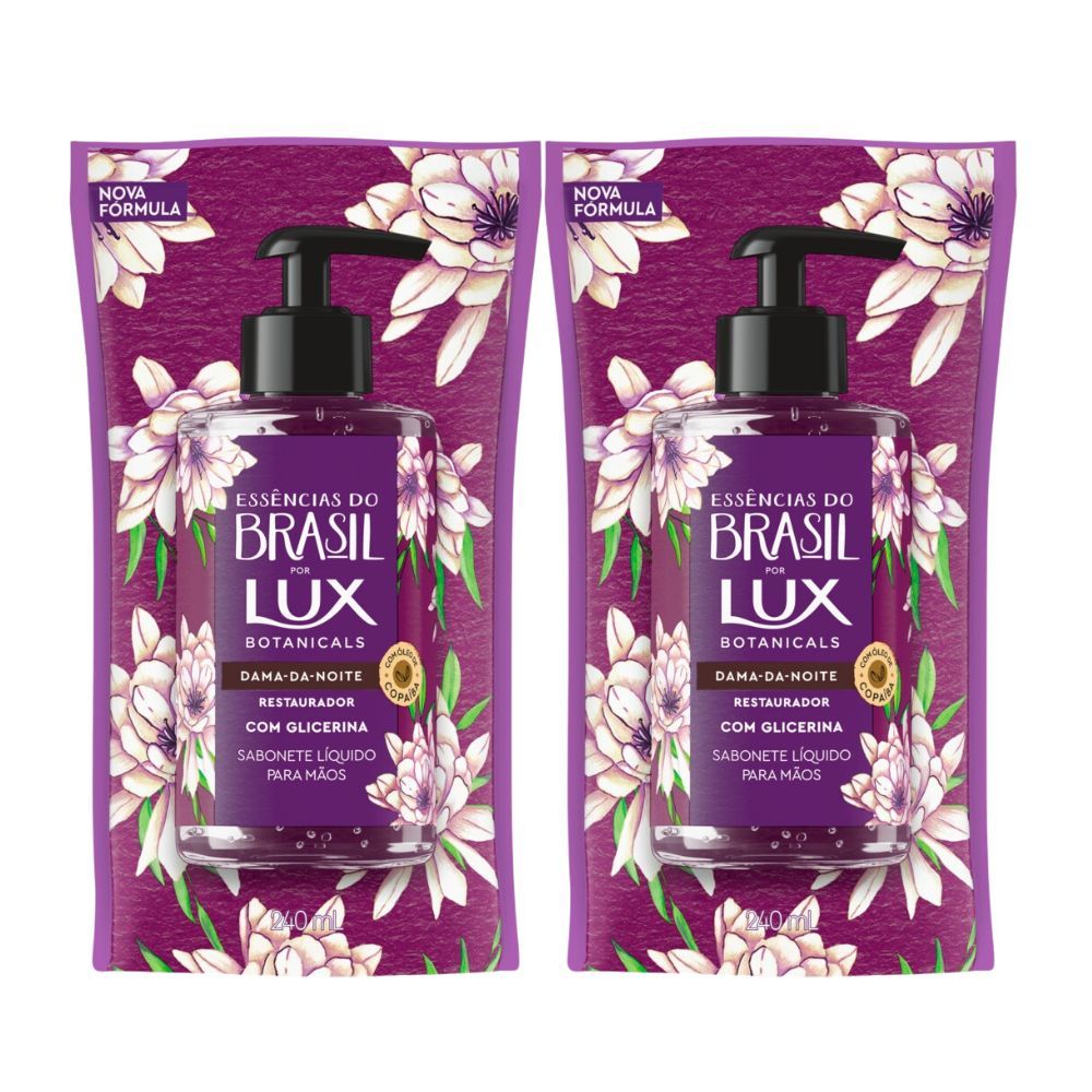 Kit 2 Sabonete Líquido Refil Lux Essências do Brasil Dama-da-Noite 240ml