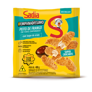 Sadia Empanado de frango peito em tiras temperado Empanadíssimo 400g