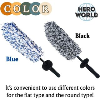 Escova de Limpeza de Rodas Macia, Mop para Rodas Sem Metal Seguro para Aros de Carro (Redonda/Preta)